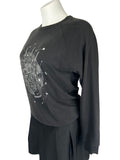Delta Fleece Size 2X (18/20) Black & White Moonlight Magic Sweatshirt