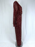 Goodtime USA Size 22W Burgundy & Gold Sequined Jumpsuit NWT