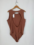 Cacique Size 26/28 Light Brown Ribbed Bodysuit NWT