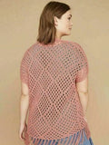 Lane Bryant Size 26/28 Dusty Rose Crochet Topper NWT