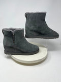 Ugg Size 10 Gray Suede Shearling Wedge Boots
