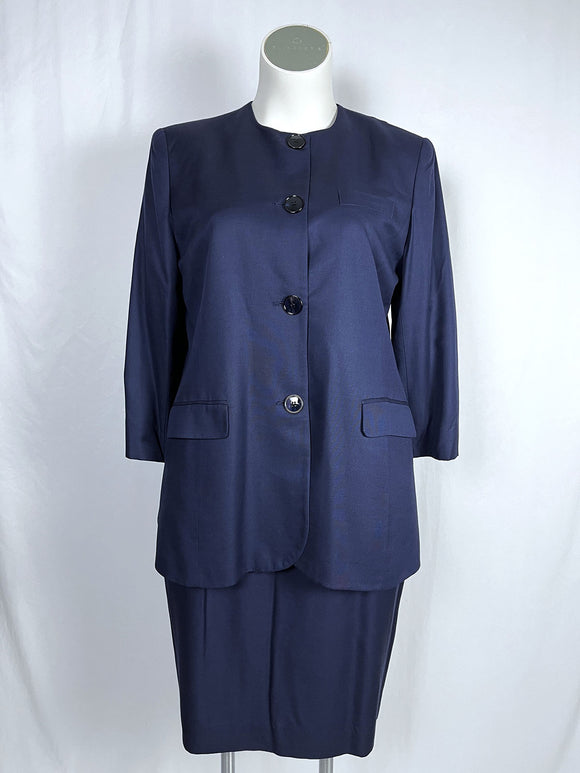 Vintage Saville Size 16 Navy Skirt Suit Set