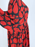 Wray Size 5XL (30W) Black & Red Floral Dress NWT