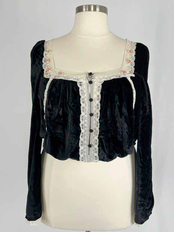 Free People Size 16/18 ( XL) Black & Ivory Shirt NWT