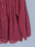 Torrid Size 5X (28) Burgundy Lace Shirt NWT