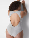 Cacique Size 26/28 Gray Ribbed Bodysuit NWT