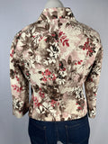 St. John Size 14 Cream & Ruby Floral Jacket