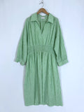 Wray Size 3X Green & White Stripe Dress