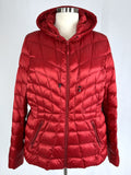 Lane Bryant Size 22/24 Red Quilted Hooded Coat NWOT