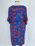 eloquii Size 28 Red & Blue Bold Floral Dress