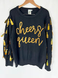 Queen of Sparkles Size XXL Black & Gold Champagne Sweater