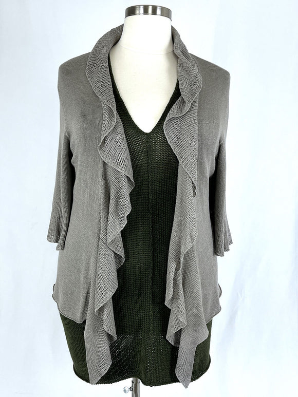 Beyond Threads Size 2X (18/20+) Light Gray Cardigan NWT