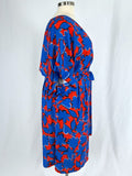 eloquii Size 28 Red & Blue Bold Floral Dress