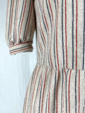 Vintage Lady Carol Size 14 Cream Multi Stripe Dress