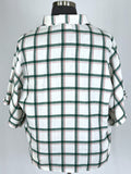 Andree by Unit Size 3X (24) Cream & Green Plaid Shirt