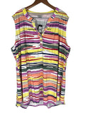 Avenue Size 30/32 Multi-Color Watercolor Stripes Sleeveless Shirt NWT
