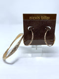 Alexis Bittar Rose Gold & Clear Pave Crystal Hoop Earrings NWT