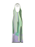 House of Sunny Size 12 Green & Lavender Abstract Dress NWT