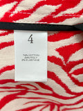 Pari Passu Size 4X (26/28) Red & Cream Zebra Coat