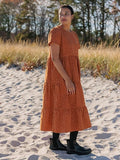 Tradlands Size 3X (22/24) Red Tiered Dress