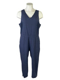 Athleta Size 20/22 Navy Blue Animal Print Jumpsuit