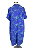 Wildfang Size 3X (24/26) Purple & Blue Floral Shirt Dress