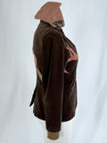 Suzabelle Size 14  Brown & Pink Velour Applique Hooded Jacket