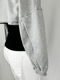 Popflex Size L/XL Gray Heathered Ultra Crop Sweatshirt