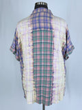 White Birch Size 3X (24) Pink & Purple Plaid Shirt