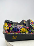 Alegria Size 12.5/13 (44) Black Multi Floral Shoes