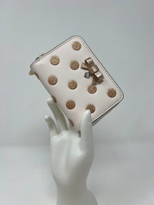 Kate Spade Ivory & Rose Gold Polka Dot Zip-Around Wallet NWOT