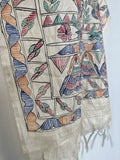 Champgne Multi-Color Silk East Indian Wrap Scarf