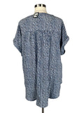 Avenue Size 30/32 Blue & Gray Dots Shirt NWT