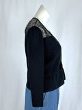 Vintage St. John Size 12/14 (10) Black Lace Sweater