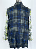 BP x Wildfang Size 4X (26) Gray Multi Plaid Flannel Blazer