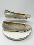 ecco Size 10 (41) Gold Metallic Crosshatch Wedge Ballet Flats