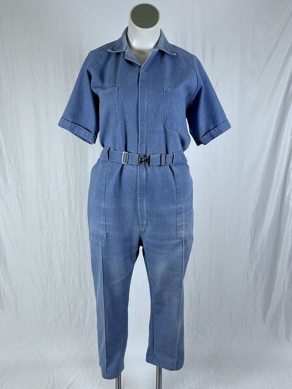 Vintage Parasuit Size 14P Light Blue Jumpsuit