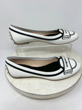 Tods Size EU 38/ US8 White & Black Penny Loafers