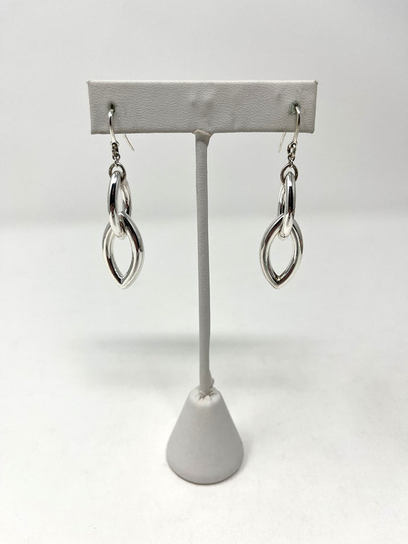 Silver Metal Dangle Earrings