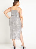 eloquii Size 22 Silver Sequined Evening Gown