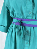 Vintage Willi of California Size 18 Turquoise & Purple Dress