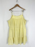 Fashion Nova Size 22W Pale Yellow Embroidered Eyelet Dress