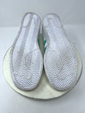 Adidas Size M 11.5 / W 12.5 White & Mint Green Stripe Sneakers