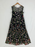 Morgan & Co Size 20W Black Multi Floral Embroidery Dress