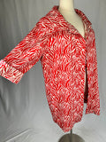 Pari Passu Size 4X (26/28) Red & Cream Zebra Coat