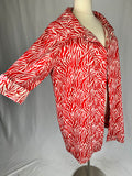 Pari Passu Size 4X (26/28) Red & Cream Zebra Coat