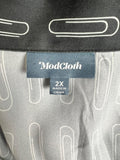 ModCloth Size 2X (18/20) Black & White Paper Clips Shirt