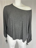 bryn Walker Open Size Gray Cropped Shirt