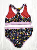 Molke Size 3X Purple Multi-Color Wildflowers Lingerie Set