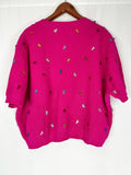 Queen of Sparkles Size 2X Pink Multi Western Sweater